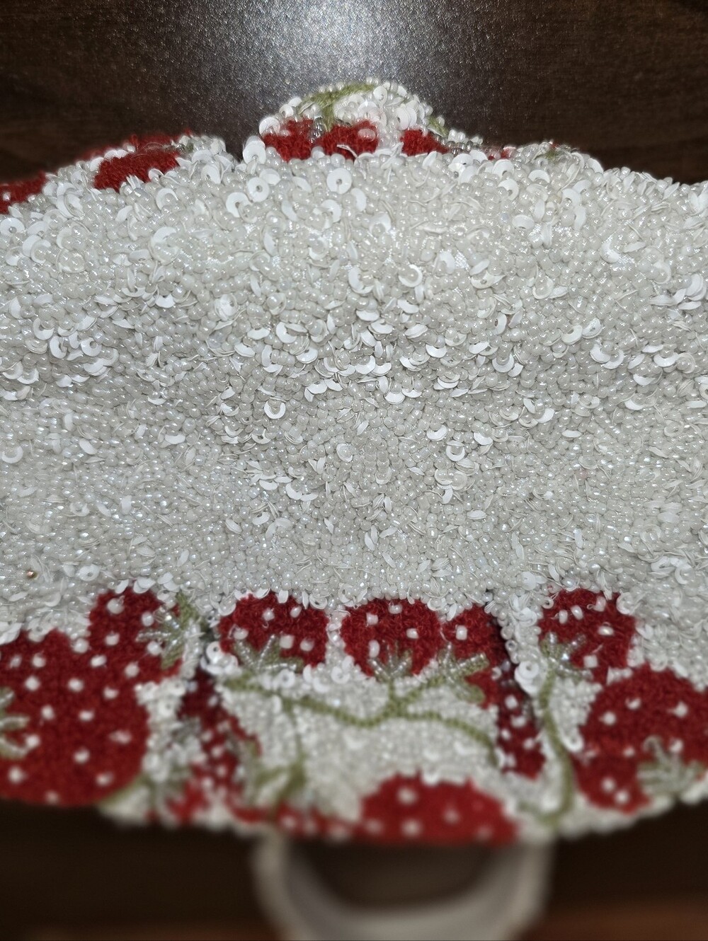 Viral Handcrafted Strawberry Beaded Shoulder Bag Purse Cottagecore NWT - Picture 7 of 14